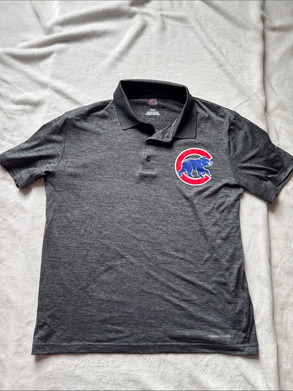 Majestic Gray Chicago Cubs Performance Polo